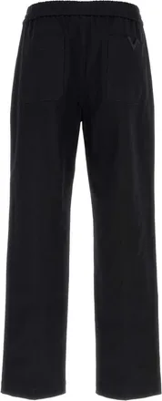 Valentino Garavani Mens Midnight Blue Stretch Cotton Pant Navy Exterior: Elastane Pantaloni Trousers