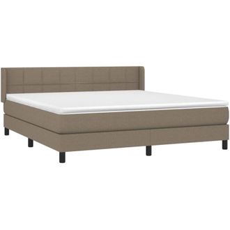 vidaXL Vidaxl - Cama Box Spring Con Colch&oacute;n Tela Gris Taupe 160x200 Cm