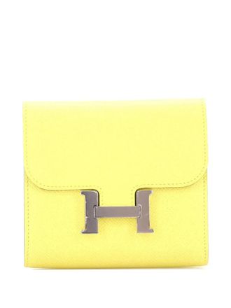 Herm&egrave;s Constance Wallet Epsom Compact small wallets - women - Calf Leather - One Size - Yellow