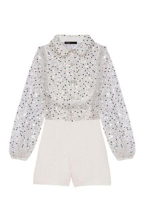 Maje Tweed playsuit in Ecru at Nordstrom, Size 34 Eu