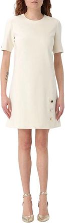 Twinset Pearl Polyester Casual Jurk - Dames - Korte kleedjes - Beige - 2XL - Polyester - Kleedjes