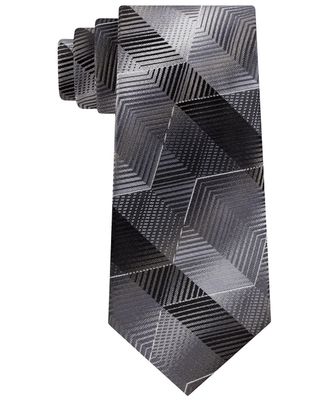 Van Heusen Mens Marine Classic Zig-Zag Stripe Tie Black Size Regular