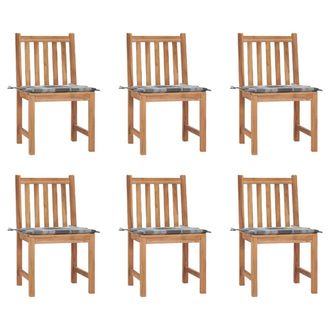 vidaXL Sillas De Jard&iacute;n 6 Unidades Con Cojines Madera Maciza De Teca Vidaxl