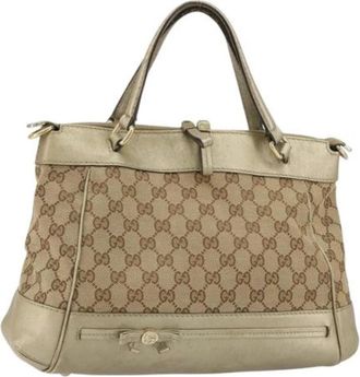 Gucci Pre-owned Canvas Handtas - Dames - Vintage Handtas - Beige - ONE Size - Vintage