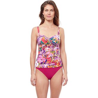 Gottex Tropikaia D-Cup V-Neck Tankini Swim Top in Multi at Nordstrom, Size 36