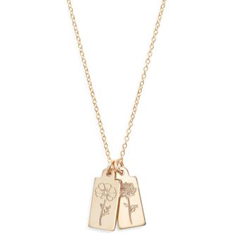 Set & Stones Tawney Birth Flower Necklace in Gold /2 Charms at Nordstrom