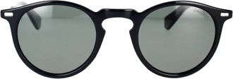 Polaroid Ronde zonnebril groene gepolariseerde lenzen - unisex - Zonnebrillen - Zwart - 47 MM - Accessoires