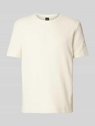 HUGO BOSS T-Shirt mit Label-Stitching Modell Taut in Offwhite, Größe L