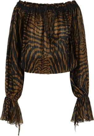 Blumarine zebra-pattern blouse - Brown