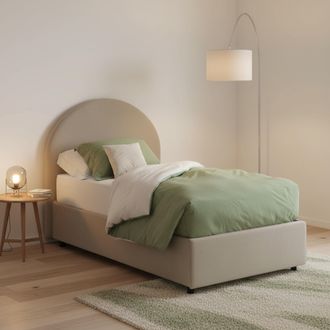 Talamo Italia Cama Individual Alice, Cama Contenedor Con Tapizado En Ecopiel, 100% Made In Italy, Apertura Frontal, Con Colch&oacute;n 80x190 Cm Incluido, T&oacute;rtola, Con Emb