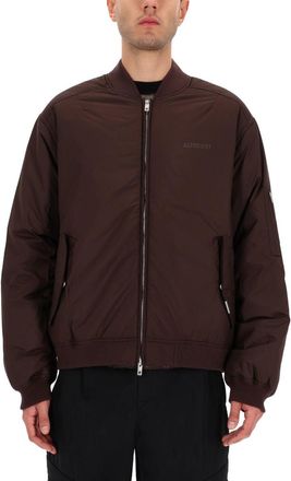 Represent Boxy Polyester Bomber Jacket - Brown