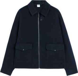 Aspesi Double Faced Wool Jacket - Heren - Bomber jackets - Blauw - L - Wol - Jassen