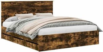 vidaXL Bed Frame Smoked Oak 120 x 200 cm Solid Pine Wood vidaXL