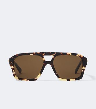 Bottega Veneta Navigator square sunglasses