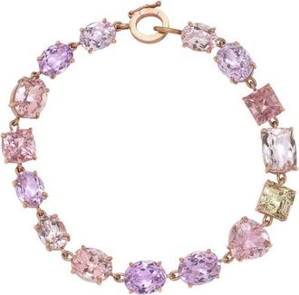 Irene Neuwirth 18kt rose gold Gemmy Gem bracelet - women - Morganite/Tourmaline/18kt Rose Gold/Kunzite - One Size - Pink