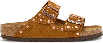 Birkenstock Arizona Studded Suede Sliders - Tan - 36 (IT36/ UK3)
