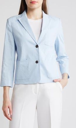 Theory Good Shrunken Linen Blend Blazer in Skylight at Nordstrom Rack, Size 10