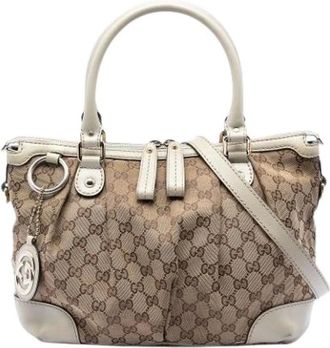 Gucci Pre-owned Handbags, female, Beige, Size: ONE SIZE Pre-owned Sukey