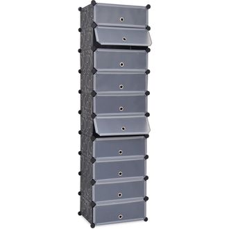 vidaXL Scarpiera Modulare A 10 Scomparti Nera - Vidaxl