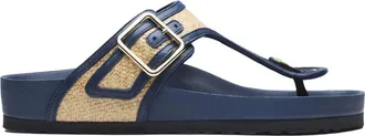 Birkenstock Gizeh Framed Raffia - female - Birkenstock - Flip Flops - Blue - 4 UK - Shoes