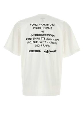 Yohji Yamamoto Mens White Cotton Yohji Yamamoto X Neighborhood T-Shirt Grey Exterior