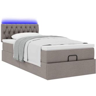 vidaXL Estructura De Cama Otomana Colch&oacute;n Tela Gris Pardo 90x190cm Vidaxl