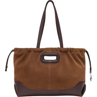 Maje Leather and suede Milpli tote bag in Camel/brown at Nordstrom, Size Medium