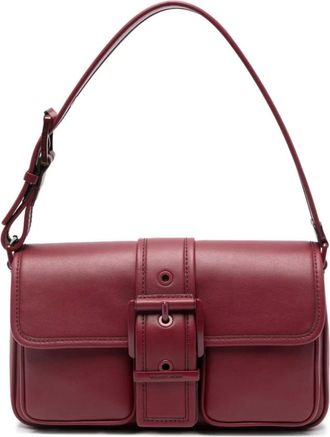 Michael Kors Tassen, Dames, Rood, ONE Size, Leer, Colby Medium Leren Schoudertas