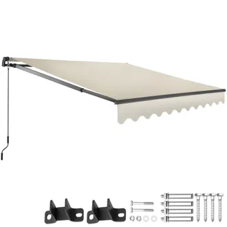 TecTake Retractable Awning Ornella in Beige | Size: 250 cm x 200 cm