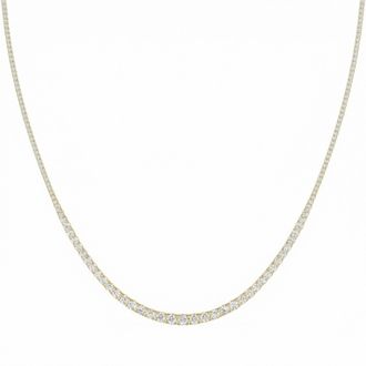 Pompeii3 10Ct Graduated Diamond Tennis Necklace Lab Grown 14k Gold 18