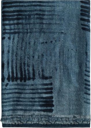 Kiton Cashmere en Zijde Stola - Dames - Sjaals - Blauw - ONE Size - Leer - Accessoires