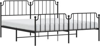 vidaXL Estructura Cama Sin Colch&oacute;n Con Estribo Metal Negro 183x213 Cm Vidaxl