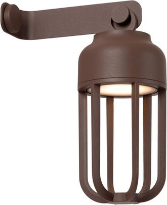 Lucide L&aacute;mpara de pared de aluminio con 1 led integrado, marr&oacute;n &oacute;xido