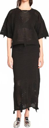 Mirth Lokaro Pointelle Skirt In Black