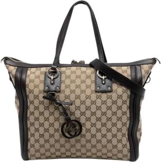 Gucci Pre-owned Handbags, female, Beige, Size: ONE SIZE Pre-owned Satchel