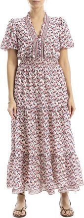 Max Studio V-Neck Tiered Maxi Dress