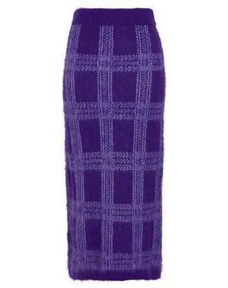 8 by YOOX CHECK JACQUARD KNIT MIDI SKIRT