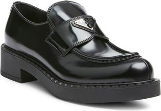 Prada Chocolate Logo Loafer in Nero at Nordstrom, Size 10.5Us