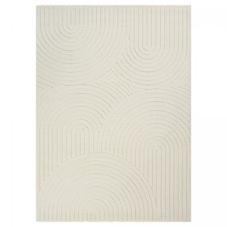 Un amour de tapis Alfombra interior exterior en relieve tono sobre tono Crema 80x150