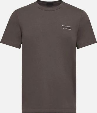 Moncler Mens BRANDED COTTON T SHIRT - Brown - Size: 44
