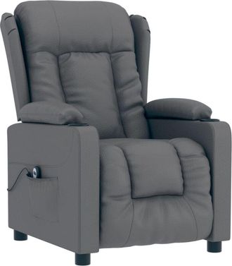 vidaXL Sillón reclinable eléctrico de cuero sintético gris Vidaxl