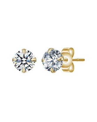 Rachel Glauber 14K Plated Cz Stud Earrings