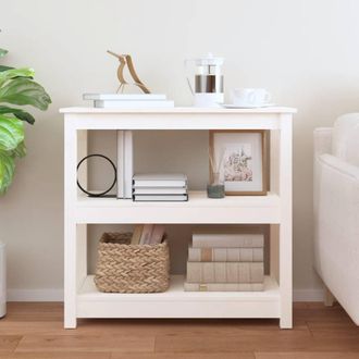 Berkfield Home Beautiful Console Table White 80x40x74 cm Solid Wood Pine | Size: 80 x 40 x 74 cm