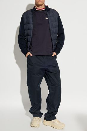 Moncler Trousers With Logo, Mens, Navy Blue