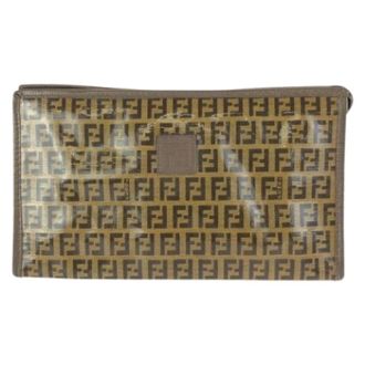 Fendi Pre-owned Clutches, unisex, Brown, Size: ONE SIZE Pre-owned PVC Leather Clutch