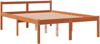 vidaXL Cama Para Mayores Madera Maciza De Pino Marr&oacute;n Cera 140x200 Cm Vidaxl