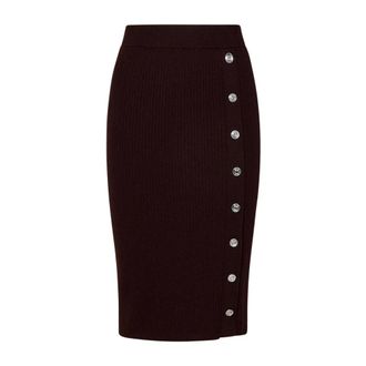 Pinko Pinko, Rokken, Dames, Bruin, M, Wol, Wool Blend Handwash Skirt