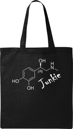 Generic Adrenaline Junkie Chemical Structure Chemistry Meme Natural Ecological Cotton Tote Bag Black
