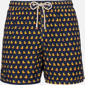 MC2 Saint Barth Man Lightweight Fabric Swim-shorts Lighting Micro Fantasy With Ducky Print