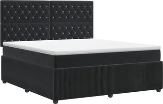 vidaXL Cama Box Spring Con Colch&oacute;n Negro 140 X 190 Cm Terciopelo Vidaxl